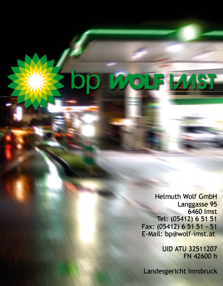 Die BP-Tankstelle Wolf in Imst in Tirol